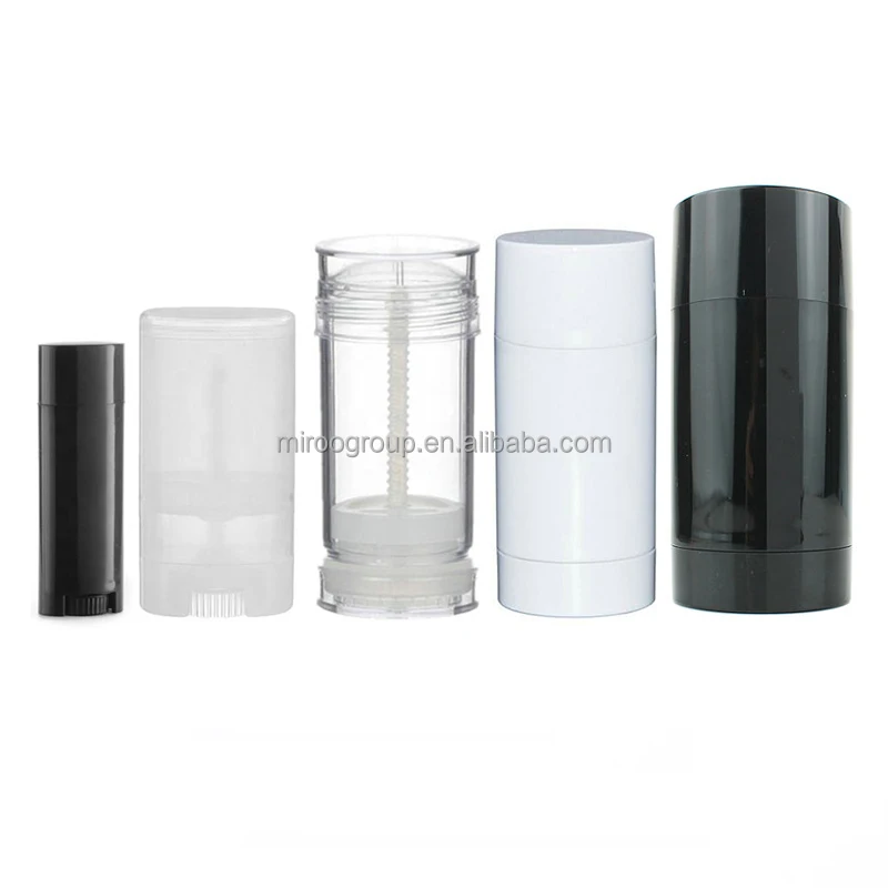 Round Twist Up Plastic Salve Gel Deodorant Tube 15ml 30ml 50ml 75g Black White Clear Empty Plastic Deodorant Stick Container