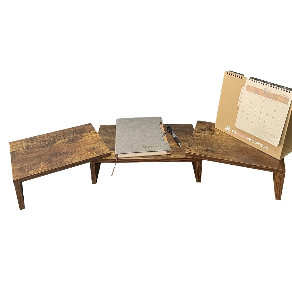 Hot sell Monitor table desktop stand desktop stand computer Modern adjustable wood gray desktop organizer laptop computer with best quality