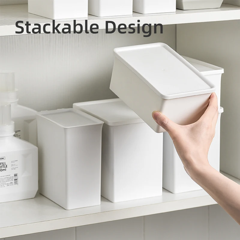 Home Organizers Stackable Washing Powder Storage Box Home Use Sundries Plastic Storage Container with Lid