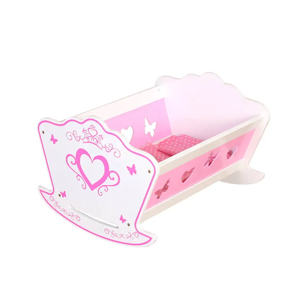 Other toy role play interactive pretend play doll bunk bed with beddings ez assembly doll crib baby doll crib with high quality