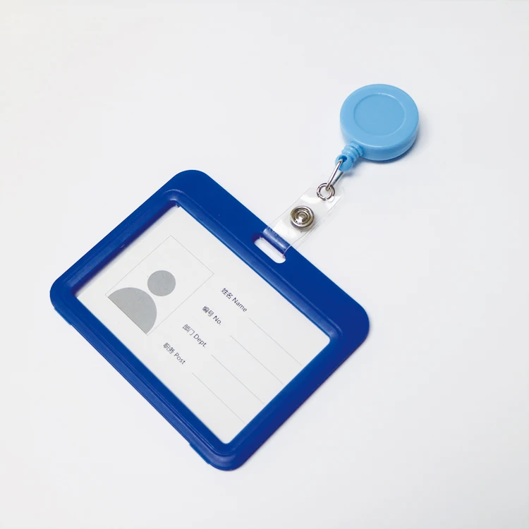 Round easy to pull buckle Reel Holder wholesale custom Sublimation Plastic Lanyards retractable Clip medical nurse id badge reel