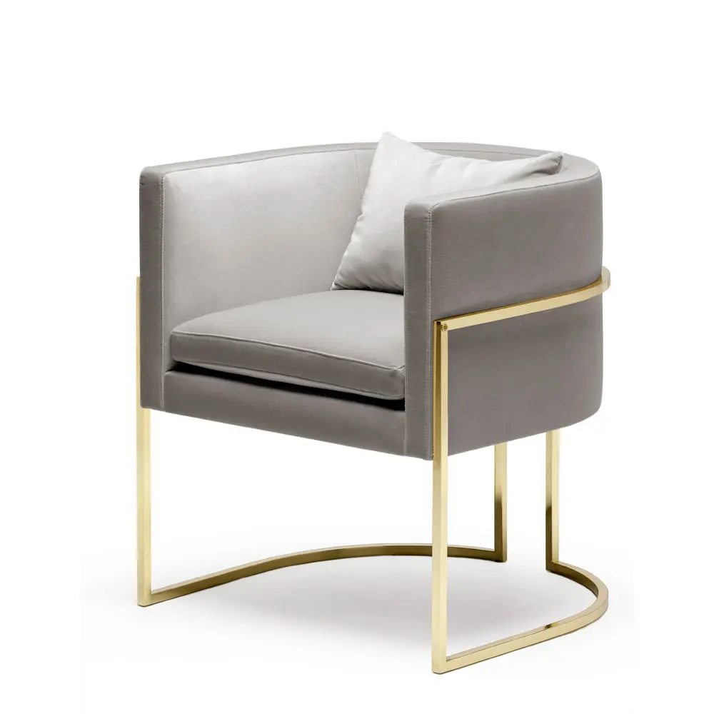 Nordic style modern furniture red velvet upholstery shell leisure accent chair with gold legs sofa chairs living room