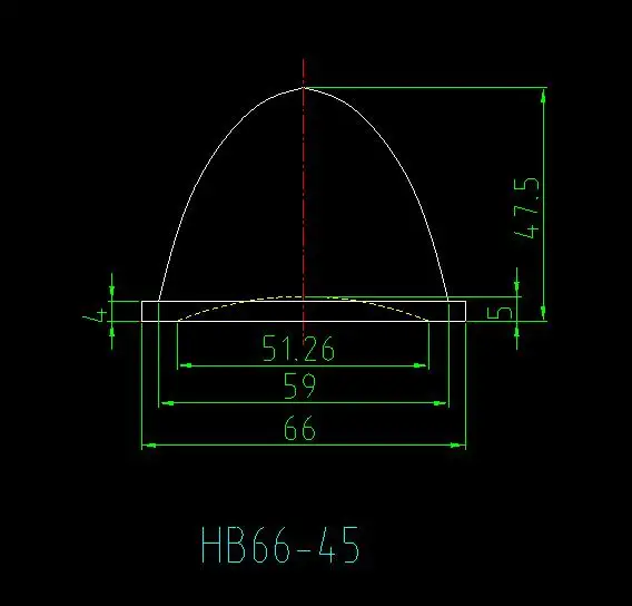 66mm LED Glass Aspherical Optical focus light glass lens