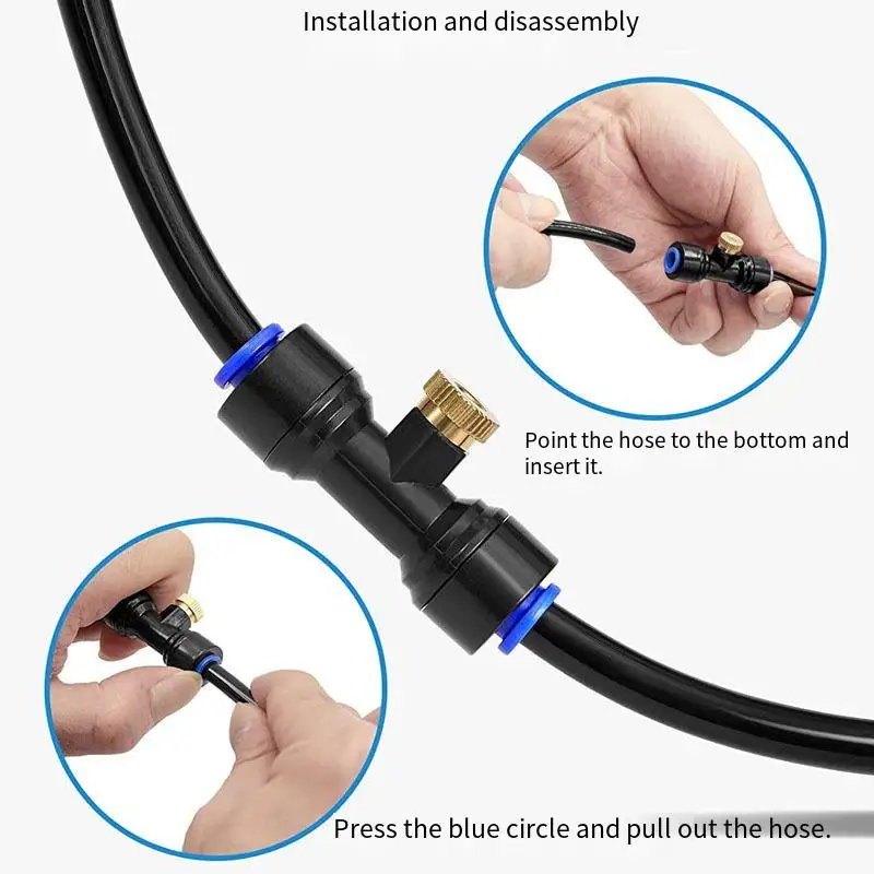Outdoor Misting Cooling System Misting Line Brass Mist Nozzles For Patio Garden Greenhouse