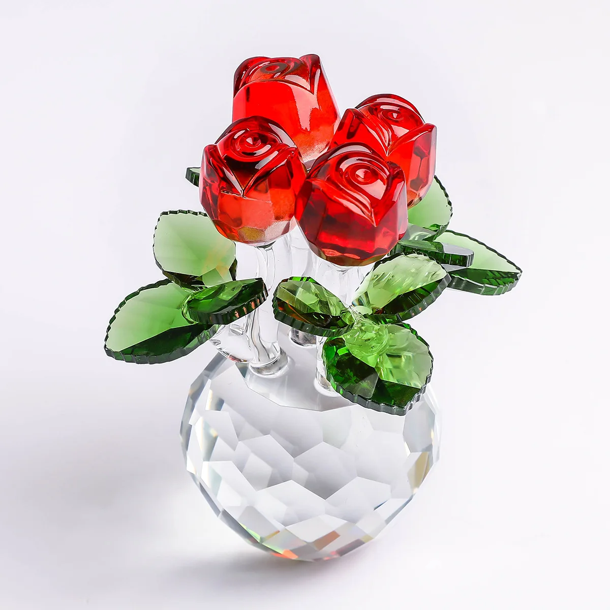 2024 New Product Ornament Souvenir Valentine Gift Figurine High Quality Crystal Rose Flower