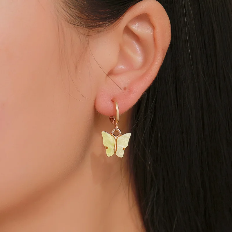 Trendy Butterfly Drop Earrings Animal Sweet Fairy Butterfly Earrings Ear Buckle Temperament Wild Personalized Butterfly Earrings