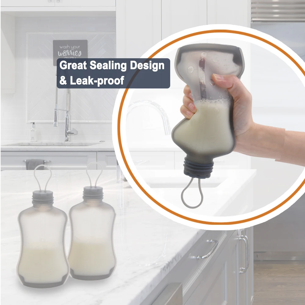 wholesale reusable breast milk cooler storage bags bpa free baby  food silicone breast milk storage bag