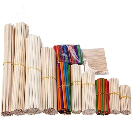 200mm Round Wooden Stick For Crafts Food Ice Lollies And Model Making Cake Dowel DIY Durable Dowel