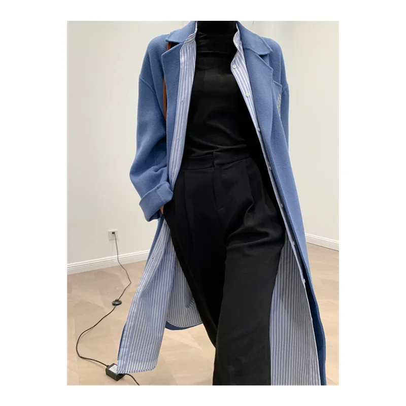 Модная зимняя одежда, пальто, женская куртка, шерстяной тренчкот, женское кашемировое шерстяное пальто