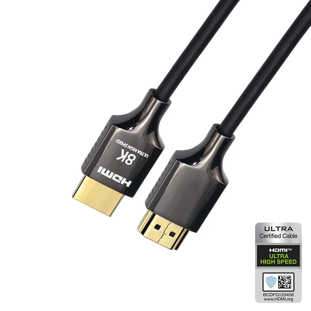 Fiber Optic Hdmi Cable Ultra Slim 4k 120hz 8k 60hz 48gbps 8k 120hz Support Custom Length 8k HDMI Gold Plated Posh Shine Stock