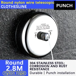 Invisible 304 stainless steel clothesline retractable clothes line drying quilt clothesline wall hanging punch-free