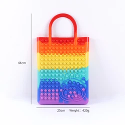 Большая сумка для снятия стресса, пузырьковая простая сумка, женские сенсорные сумки-тоуты, силиконовые радужные сумочки