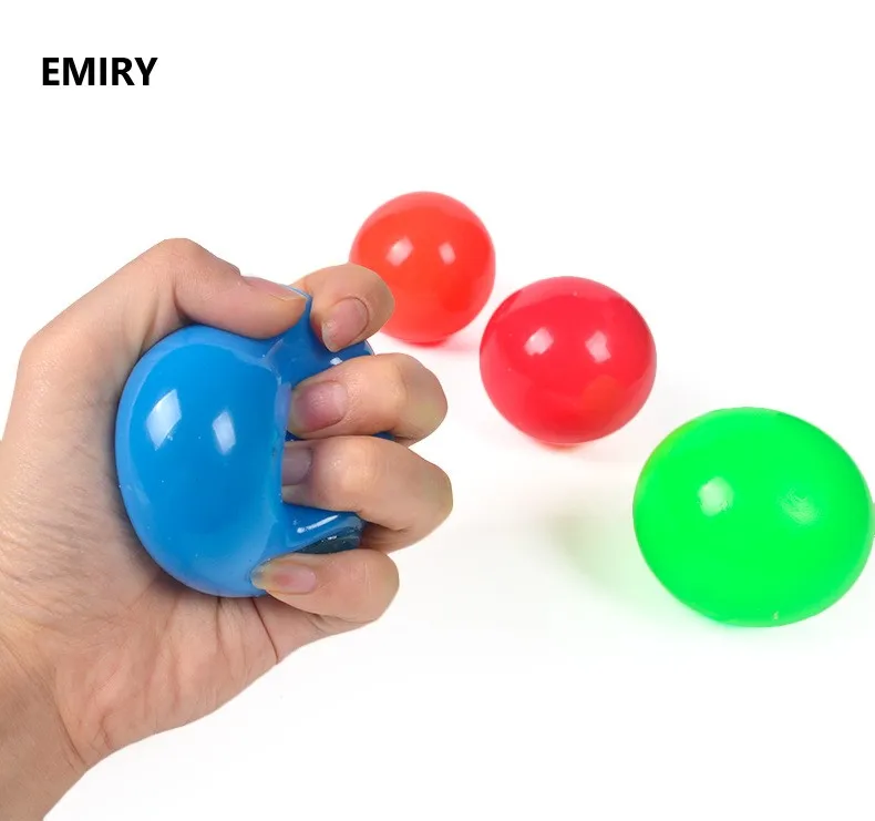 Hot Decompression Fidget Toys 4.5cm 6cm 7cm Anti Stress Wall Ceiling Magic Sticky Ball For Kids And Adults