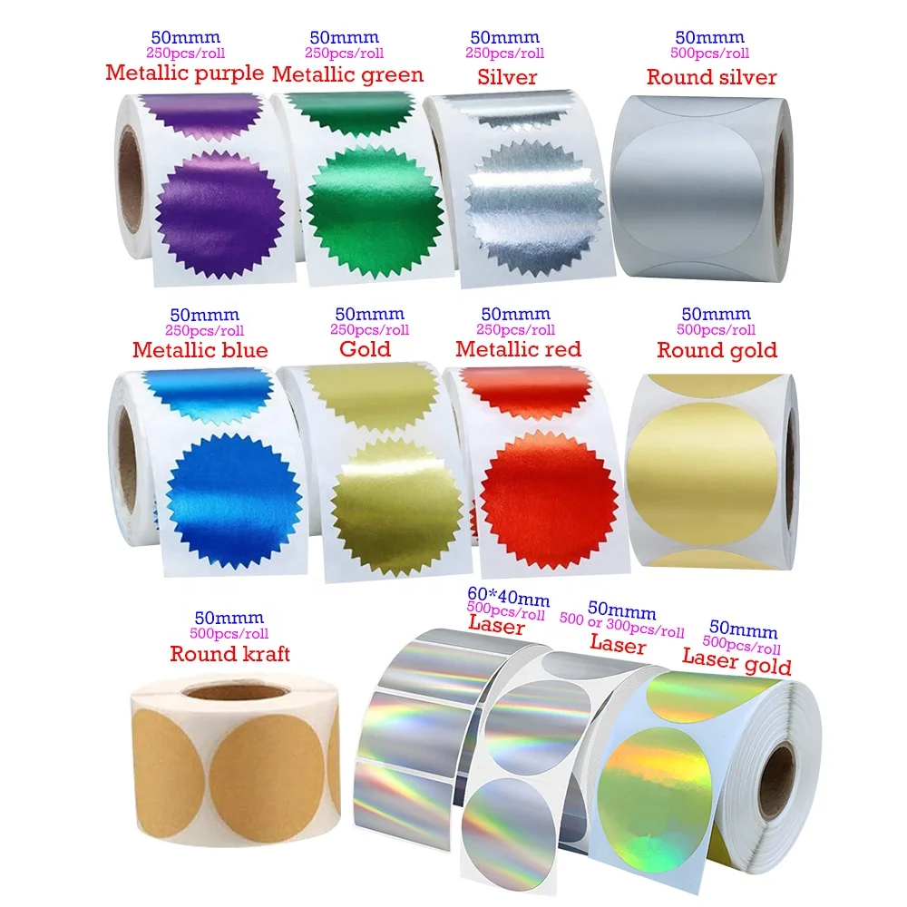 Diy scrapbooking blank adhesive embossed stickers seal embossing logo for printer embosser stamp