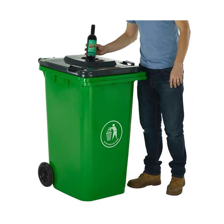 Сверхмощный пластиковый контейнер для отходов hdpe 240 литра с замком переработки бутылок и бумажных документов