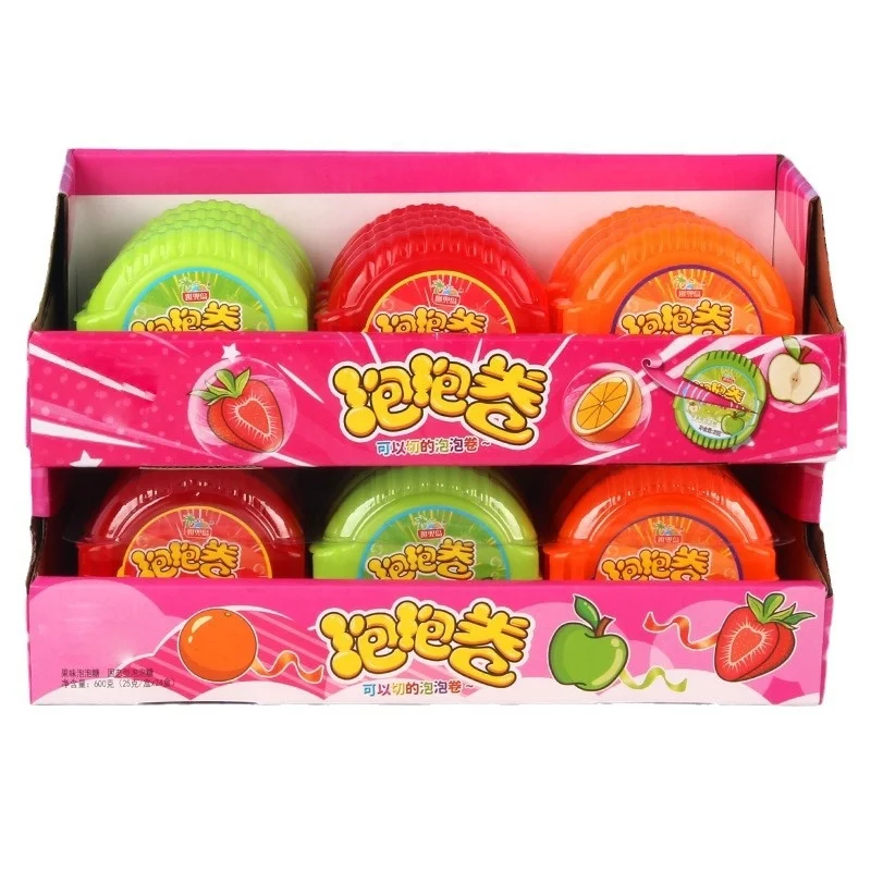 China Wholesale Snacks Fruit Flavour Chewing Gum Toy Candy Crazy Roll Bubble Gum