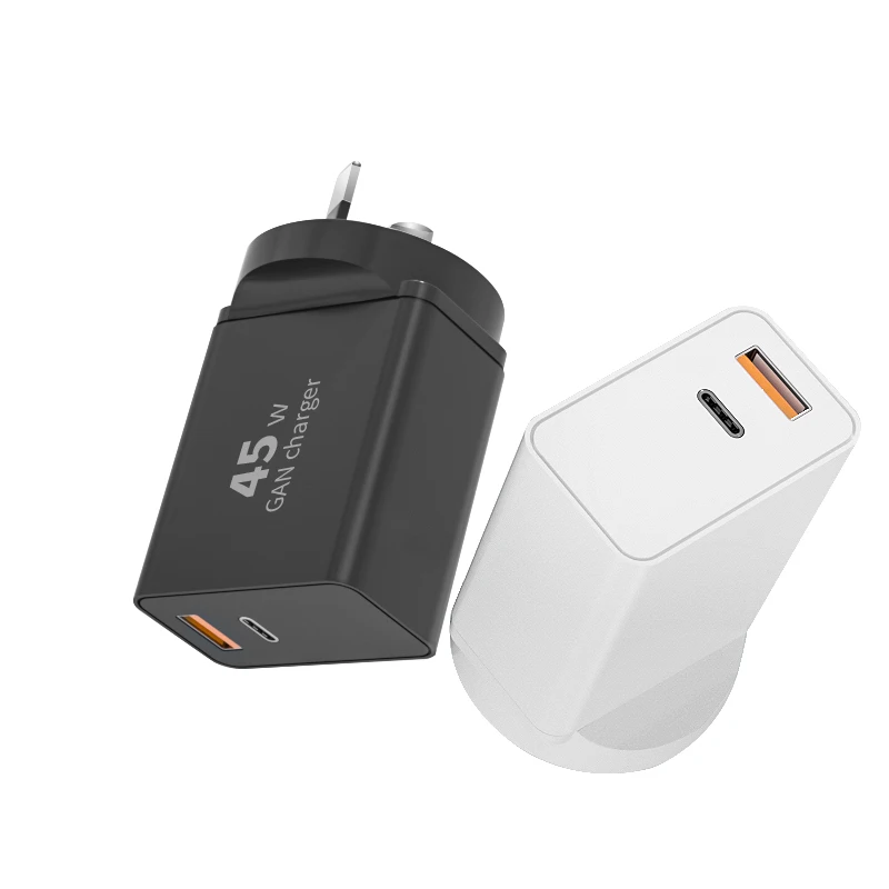 Best seller products on amazon 2022 2 port Quick Charge 45W GAN fast Charger QC 3.0 PD3.0 laptop USB-C GAN Charger