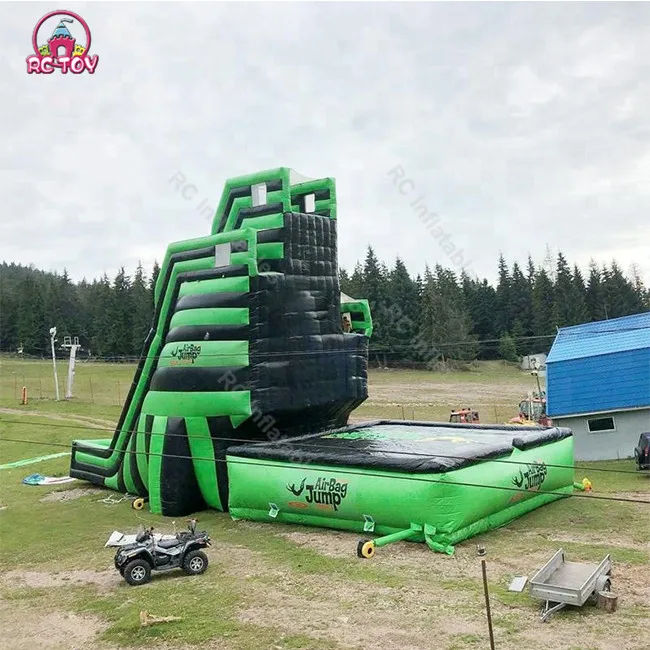 Crazy outdoor sport game free fall Inflatable air jump bag soft landing Inflatable stunt jump for adults