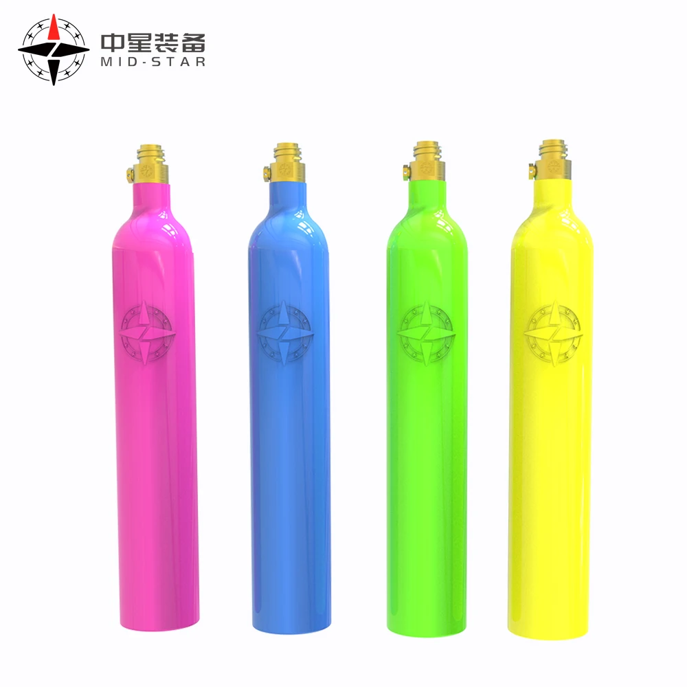 Hot sale low moq  manufacturer supply customized  0.6L aluminum co2  gas cylinder for soda maker