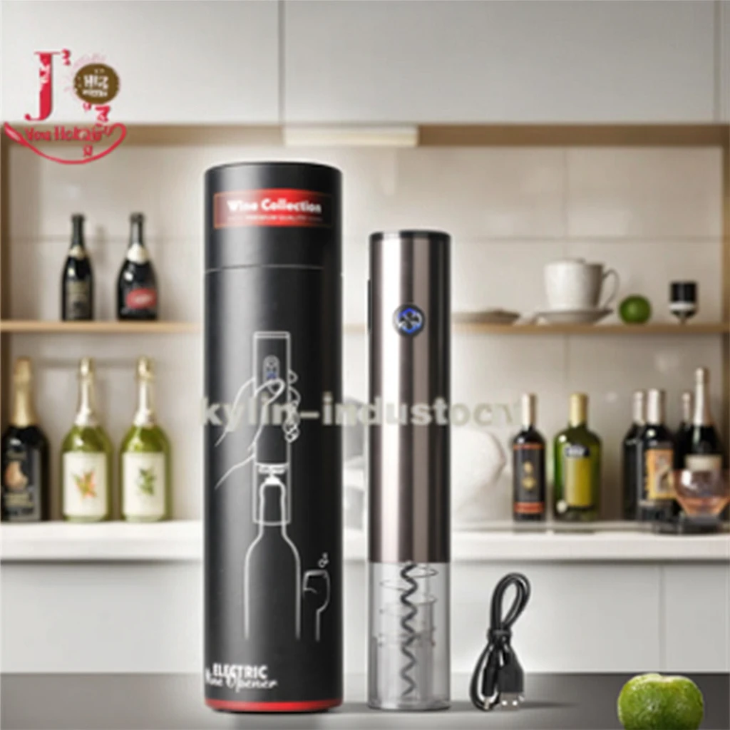 Newest One-button Touch Automatic Induction Electric Wine Bottle Opener with Low Power Warning Light and Foil
