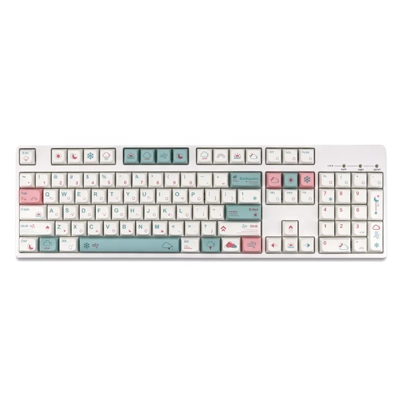 Personalized Weather Theme  XDA 132 Keys XDA Keycaps PBT Dye Sub Japanese Keycap For Cherry Mx Switch Mechanical Keyboard