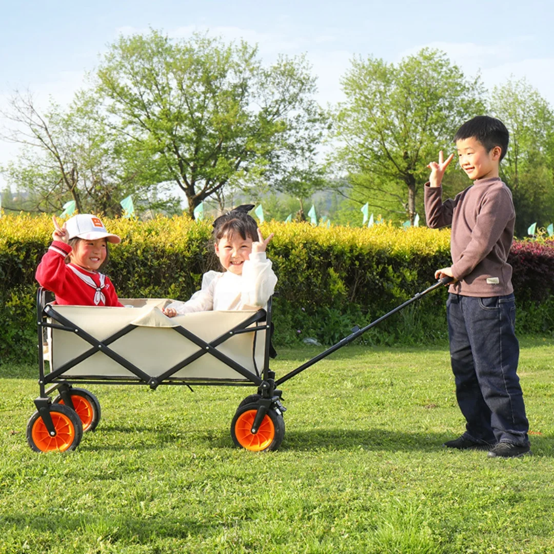 Customized Aluminium Alloy Hot Sale Portable Foldable Picnic Cart Camping Wagon Trolley Outdoor Cart
