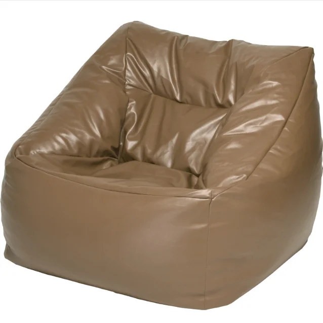 Luxury Imitation Synthetic Leather Compressed Foam Fluffy Leisure BeanBag Chair Sofa  Fabric Velvet Lazy Lounger Sofa