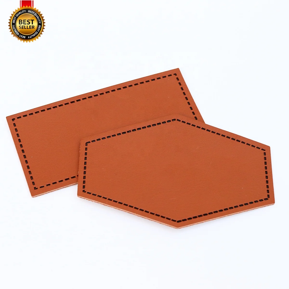 Self Adhesive Backing Custom Iron on Pu Leather Patches Blank for Hats Jeans 2x3 Size Genuine Label