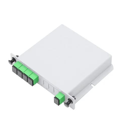 China ZKP 1X4 Fiber Optical Splitter PLC Splitter Insert Type Fiber Optic Divider with Adapter SC/APC