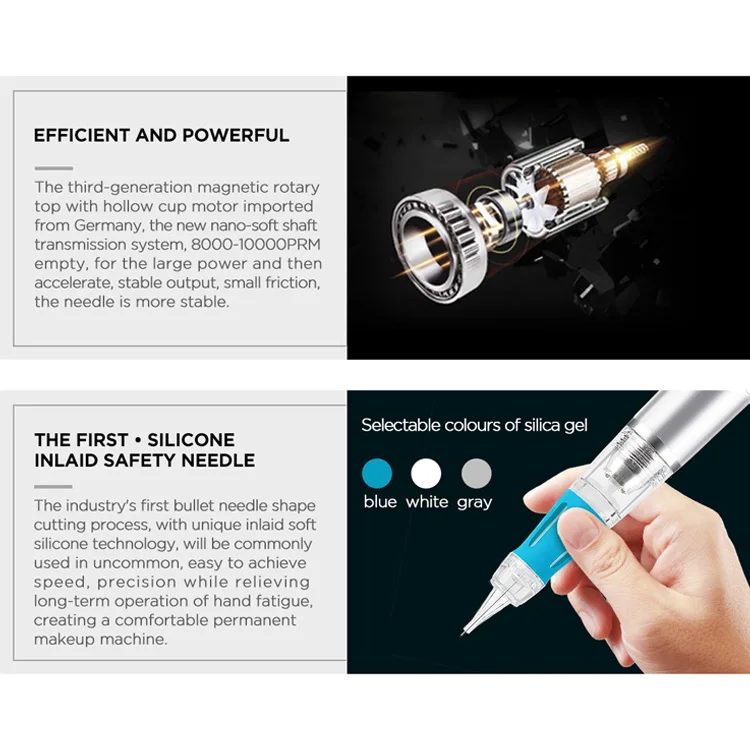 FAMISOO Permanent Makeup Machine Micoblading Handpiece Pen for Eyebrows Tattoo