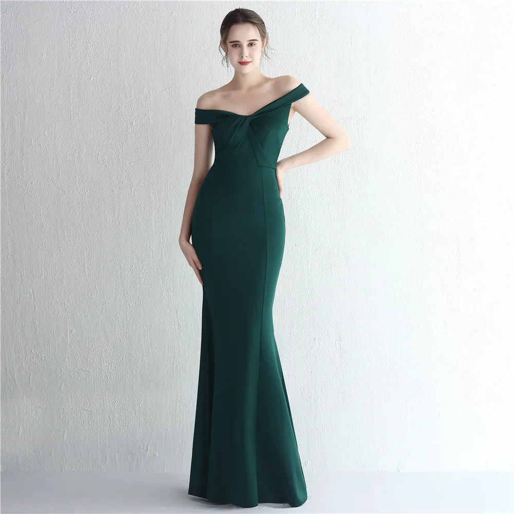 19229# 2022 New Satin dresses Fashion Sexy Sleeveless Trumpet Celebrities Party Prom Evening Car model exhibition Dress
