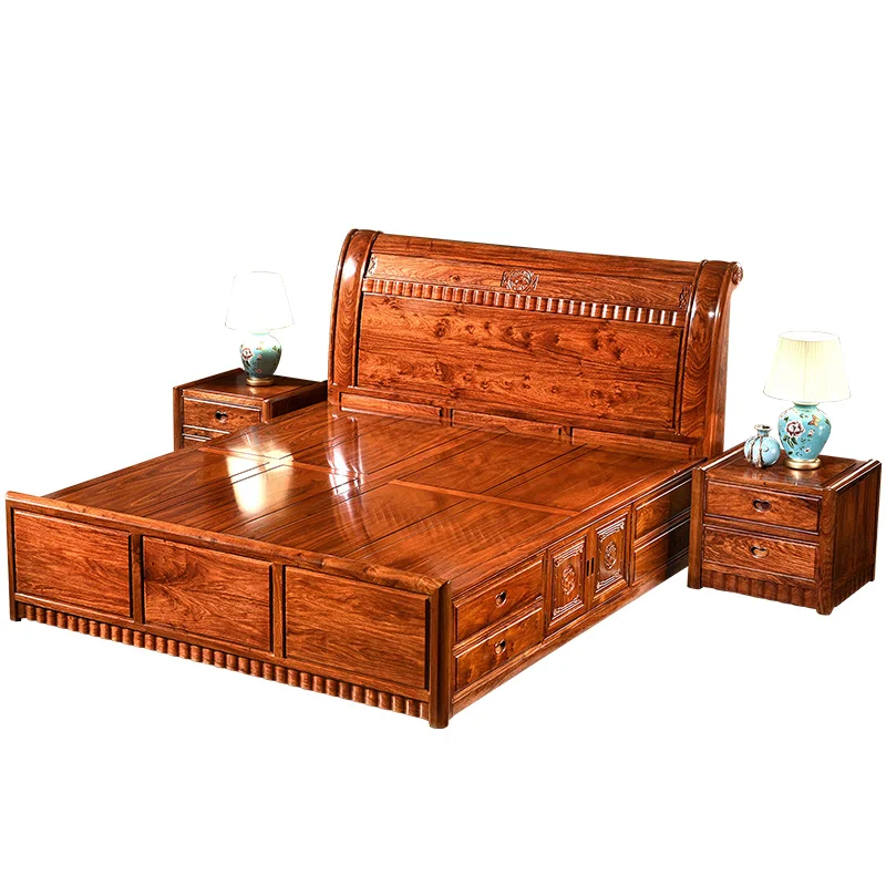 
bed frame with storage wood chambre letto matrimoniale cama casal karyola recamara cajoneras de almacenaje comodino arredo 