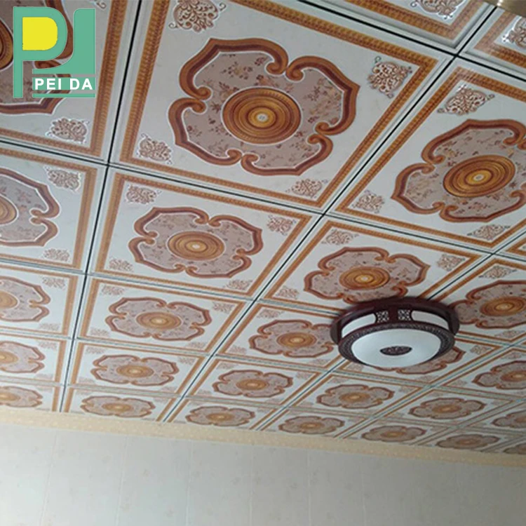 Living Room Flexible Plastic Pvc Square Ceiling 600x600mm