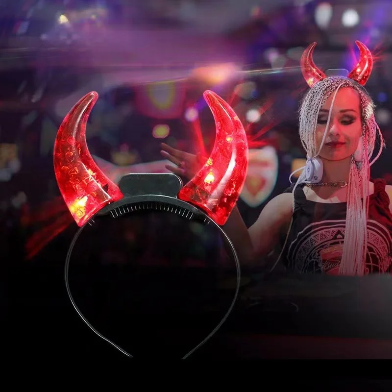 Shining Horn Festival  Halloween Hairband Hot Popular Light LED Party Wholesale Event Supplies