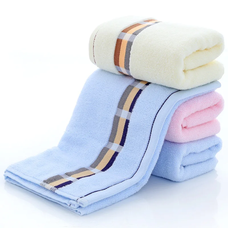
Wholesale soild color soft comfortable absorbent custom logo striped facial towel 