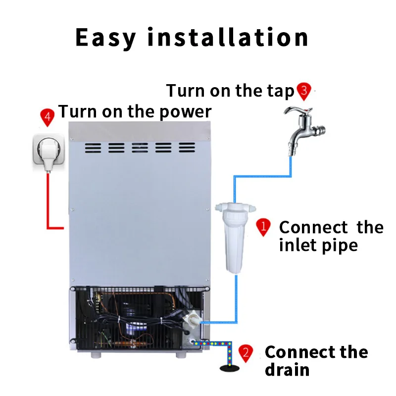 
small ice maker machine block countertop nugget ice maker 30kg/24h ice cube machine industrial for home 