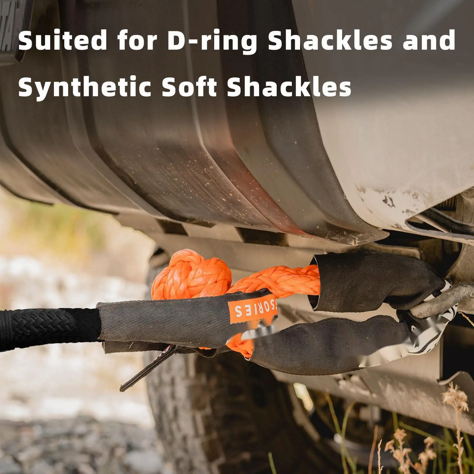 Kinetic Recovery Rope, 48000 Lbs (1in x 30ft Orange) Extreme Duty 30% Elasticity Energy Snatch Strap for 4x4 Offroad Vehicle