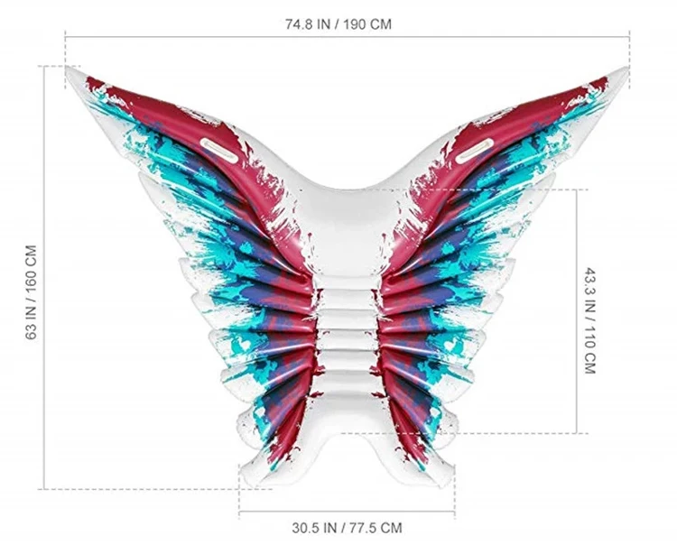 Large Colorful Angel Wing Float Adult Beach Inflatable butterfly Pool Float For Holiday Water Party