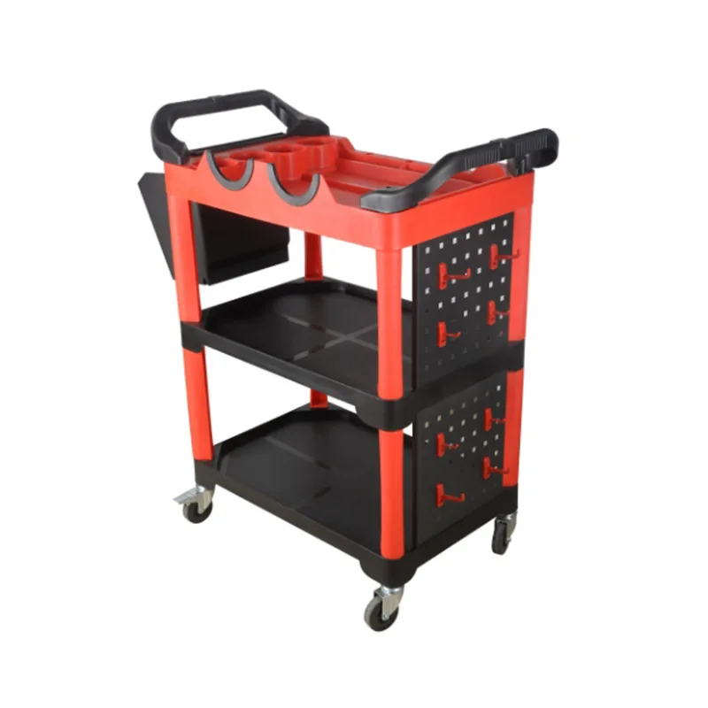 Big Discount 3 Shelf Tool Cart Auto Repair Shop Plastic Tool Cart Trolley