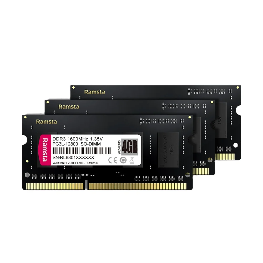 Оперативная память Ramsta DDR3, ОЗУ 4 ГБ, 8 ГБ, 1600 МГц, 12800S, модуль памяти для ноутбука, sodimm DDR3, оперативная память для ноутбука