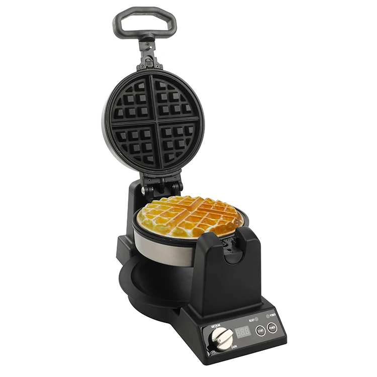 Rotating Electric Waffle Maker Round Non-stick Electric Mini Waffle Maker Machine 1200 Stainless Steel XJ-22856 Commercial Home