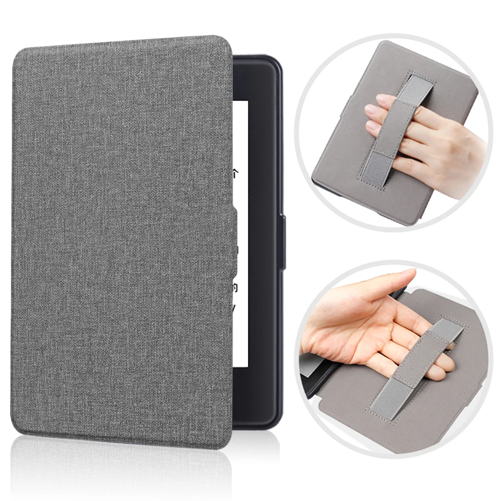 Handstrap Canvas Slim Case PU Leather Cover Shell for Kindle Paperwhite123  6 Inch Ereader