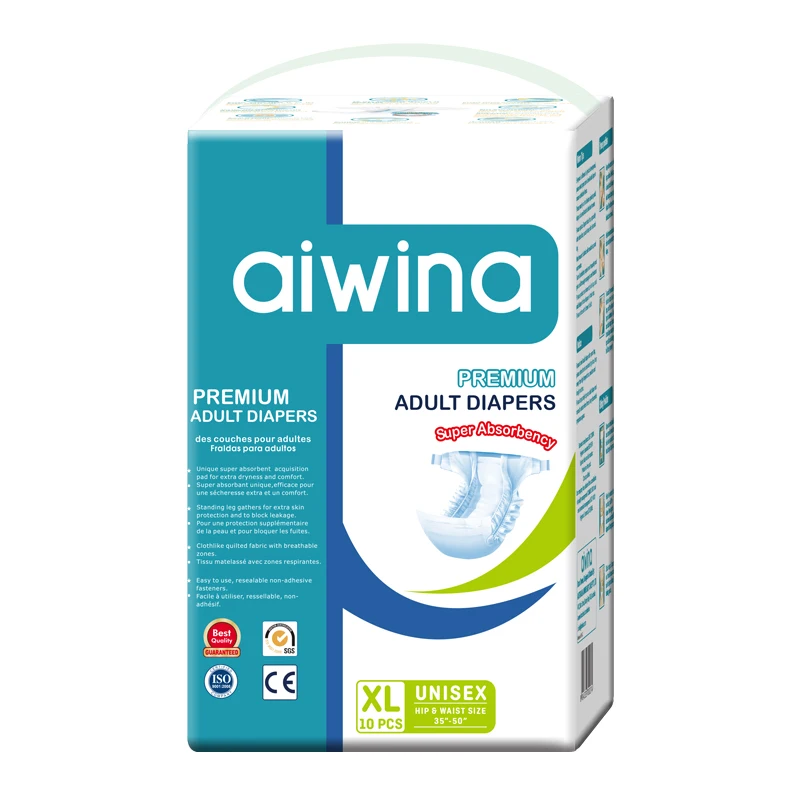 AIWINA Disposable single tape cheap adult diaper dry surface pull up for