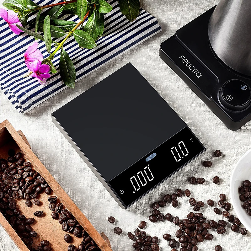 
Felicita incline coffee scale smart digital scale pour coffee Electronic Drip Coffee Scale with Timer 
