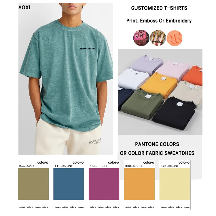 Wholesale loose fit men blank camisas 100% cotton tshirt custom emboss plain t-shirt Logo Printed Black Custom t shirts