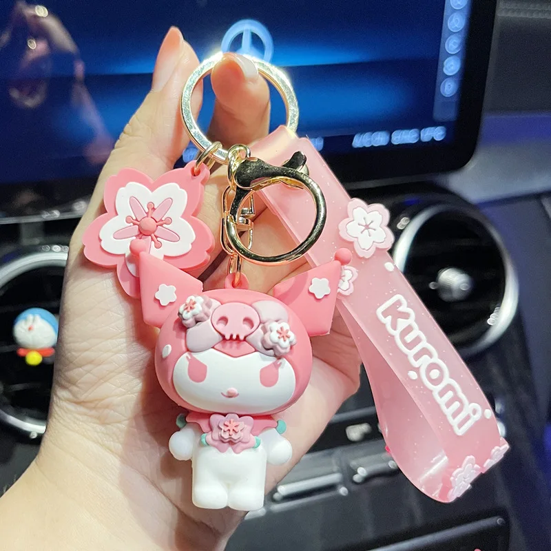 Милые 3D Kuromi моя мелодия cinnamoroll помпон purin аниме Мультяшные брелки каваи резиновые Sanrioes брелок
