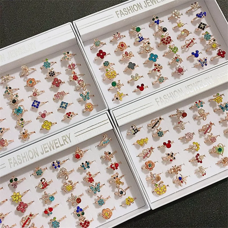 2021 fashion alloy diamond ring for lady, fashion boutique adjustable, jewelry mixed batch box