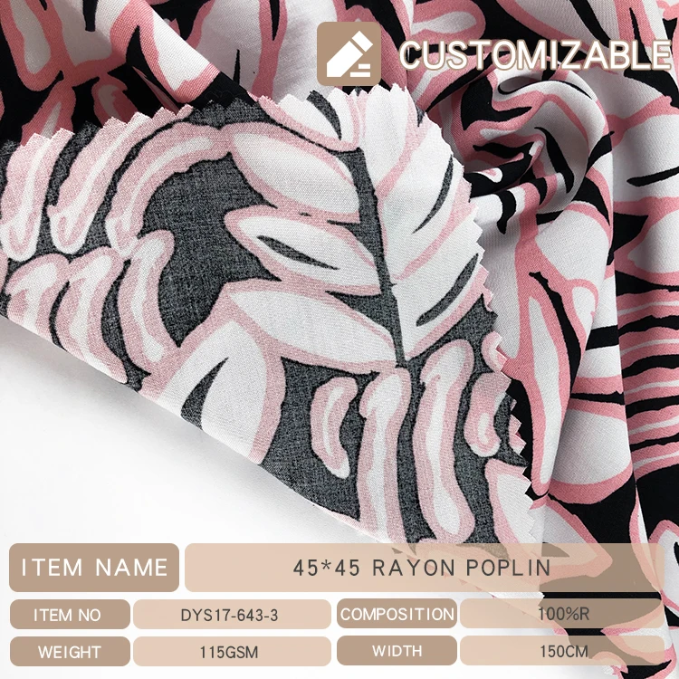 WOVEN RAYON POPLIN PRINTED FABRIC