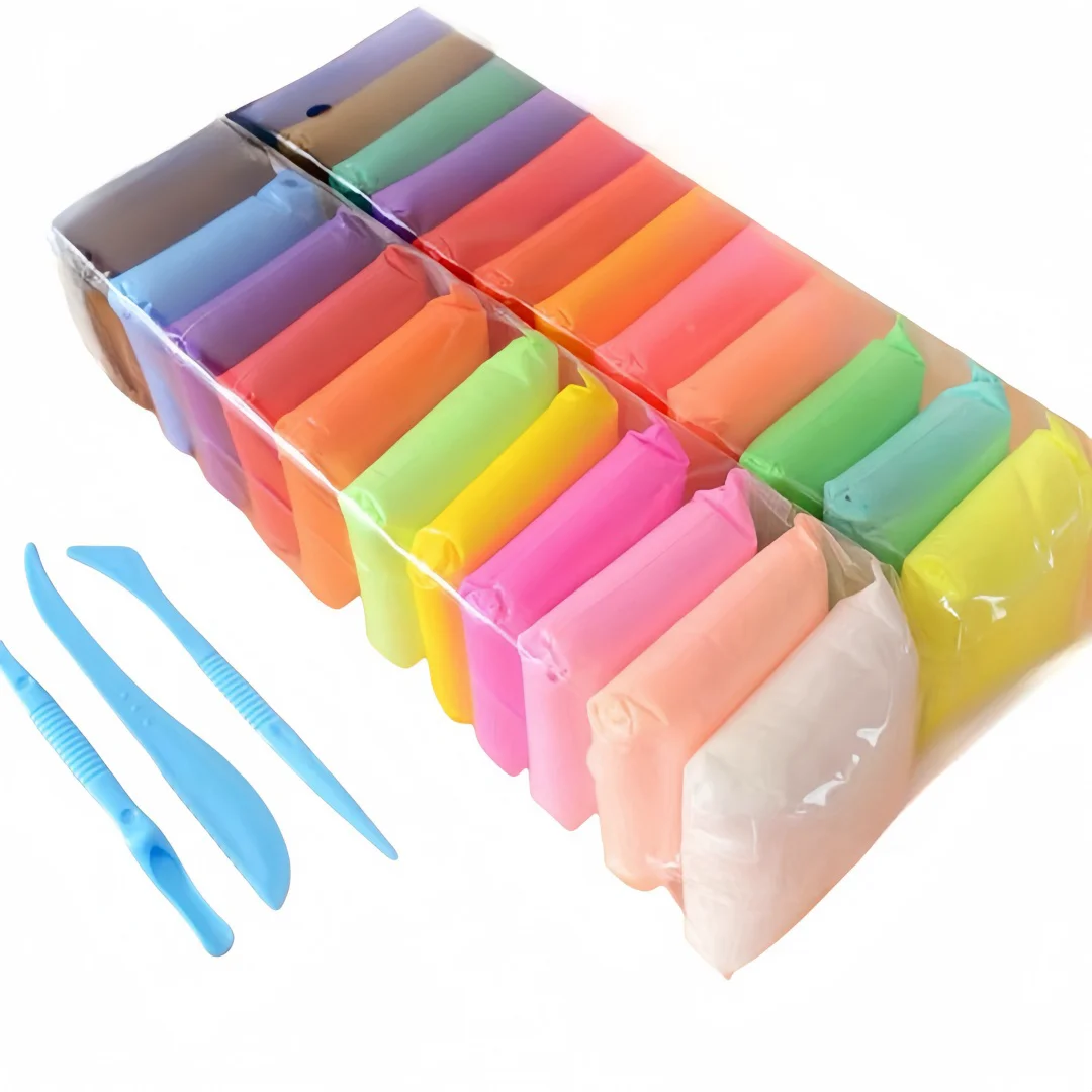 12-Color Super Light Polymer Clay Kit for Kids Fun DIY Educational Hand Modeling Toy Plasticine Clay
