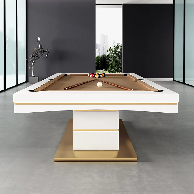 Luxury Dining Room Set with White Mirrored Wedding Table Gold Decor Restaurant Table for Home Hotel Snooker & Billiard Tables
